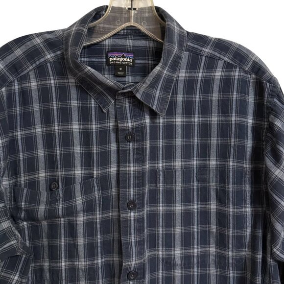 Men's Patagonia Button Up Shirt SZ Medium Cotton Trails Outdoors Hiking - Picture 2 of 4
